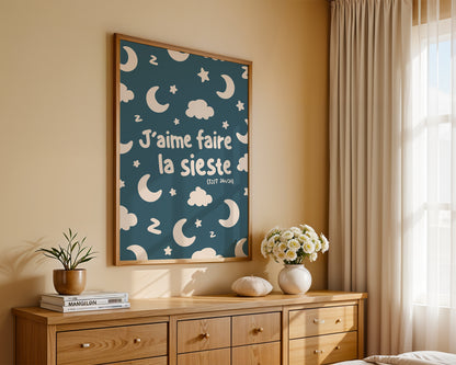 J'aime faire la sieste - affiche