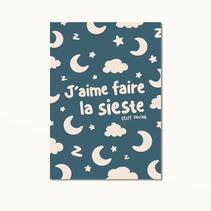 J'aime faire la sieste - affiche