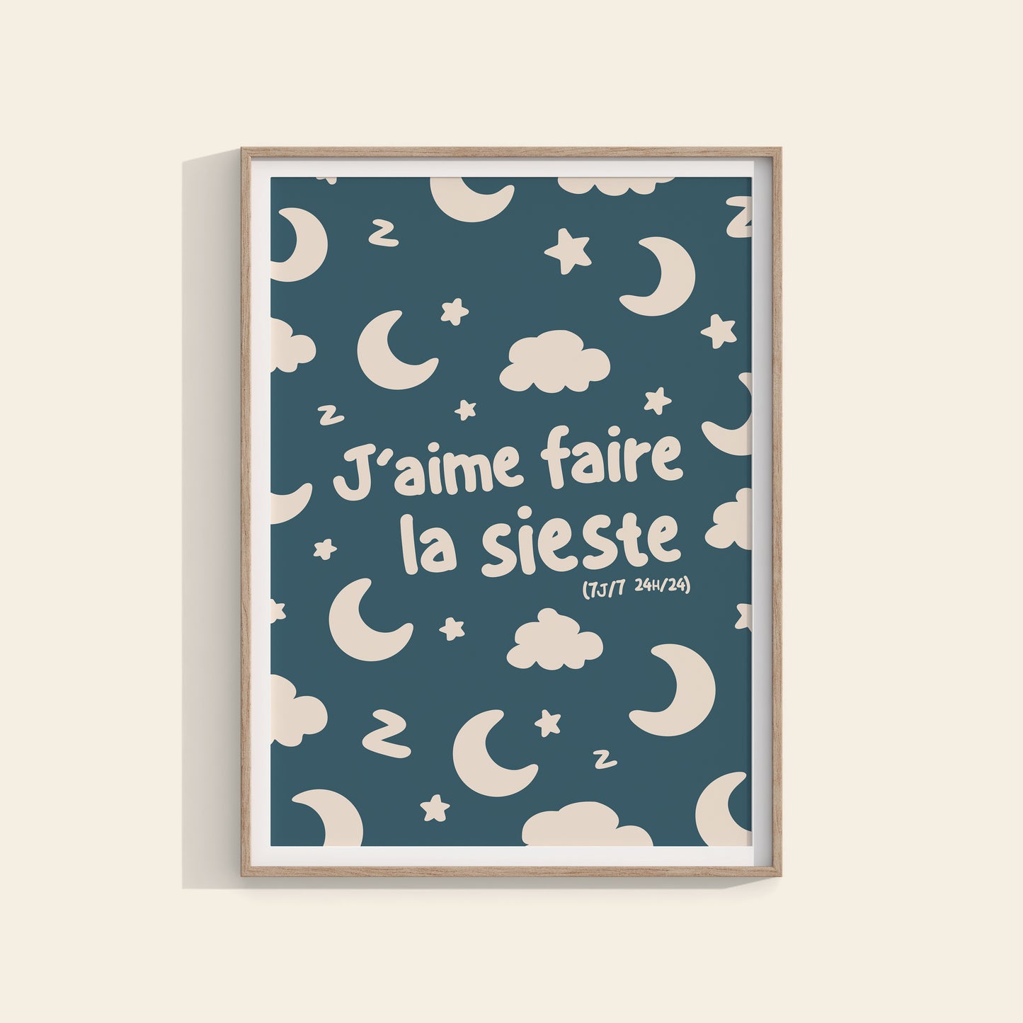 J'aime faire la sieste - affiche