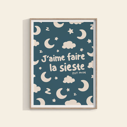 J'aime faire la sieste - affiche