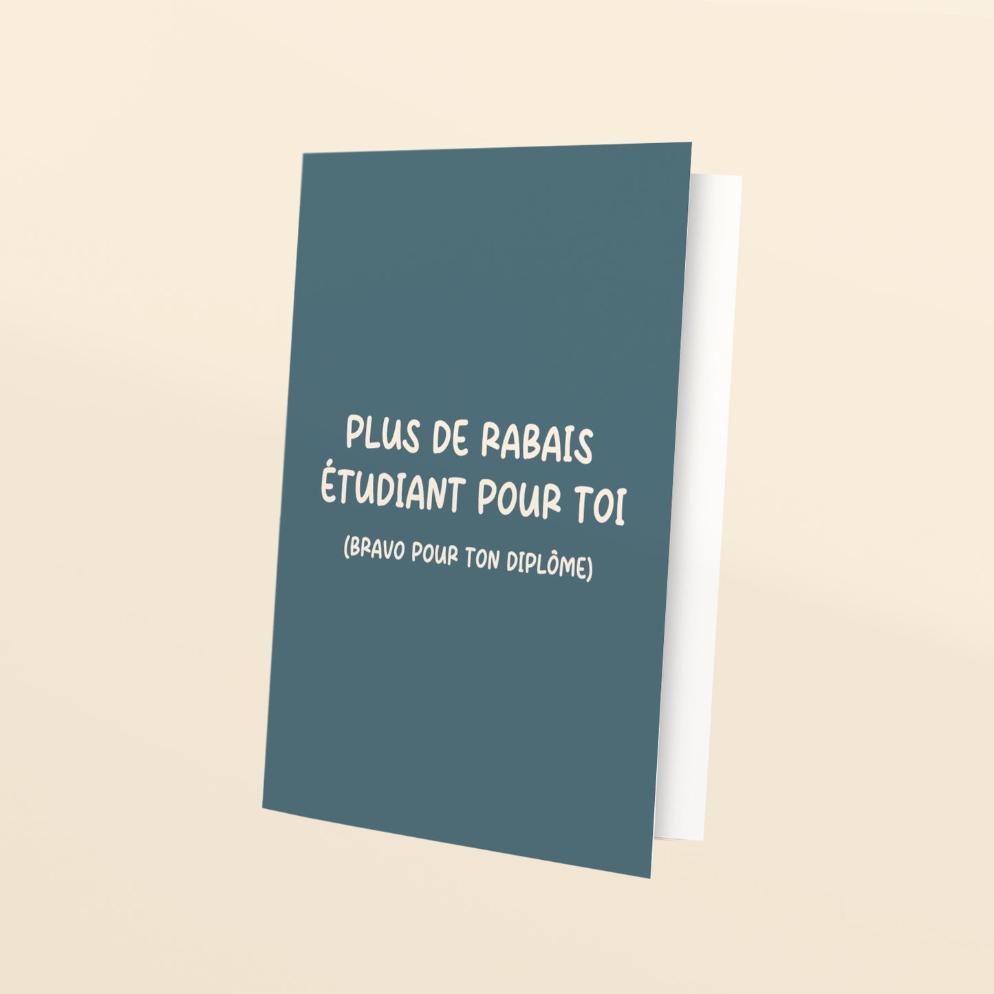 Plus de rabais étudiant - carte de voeux