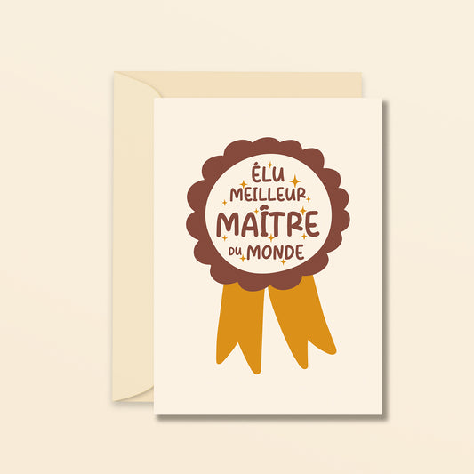 Prix pour le meilleur maître du monde - carte de voeux