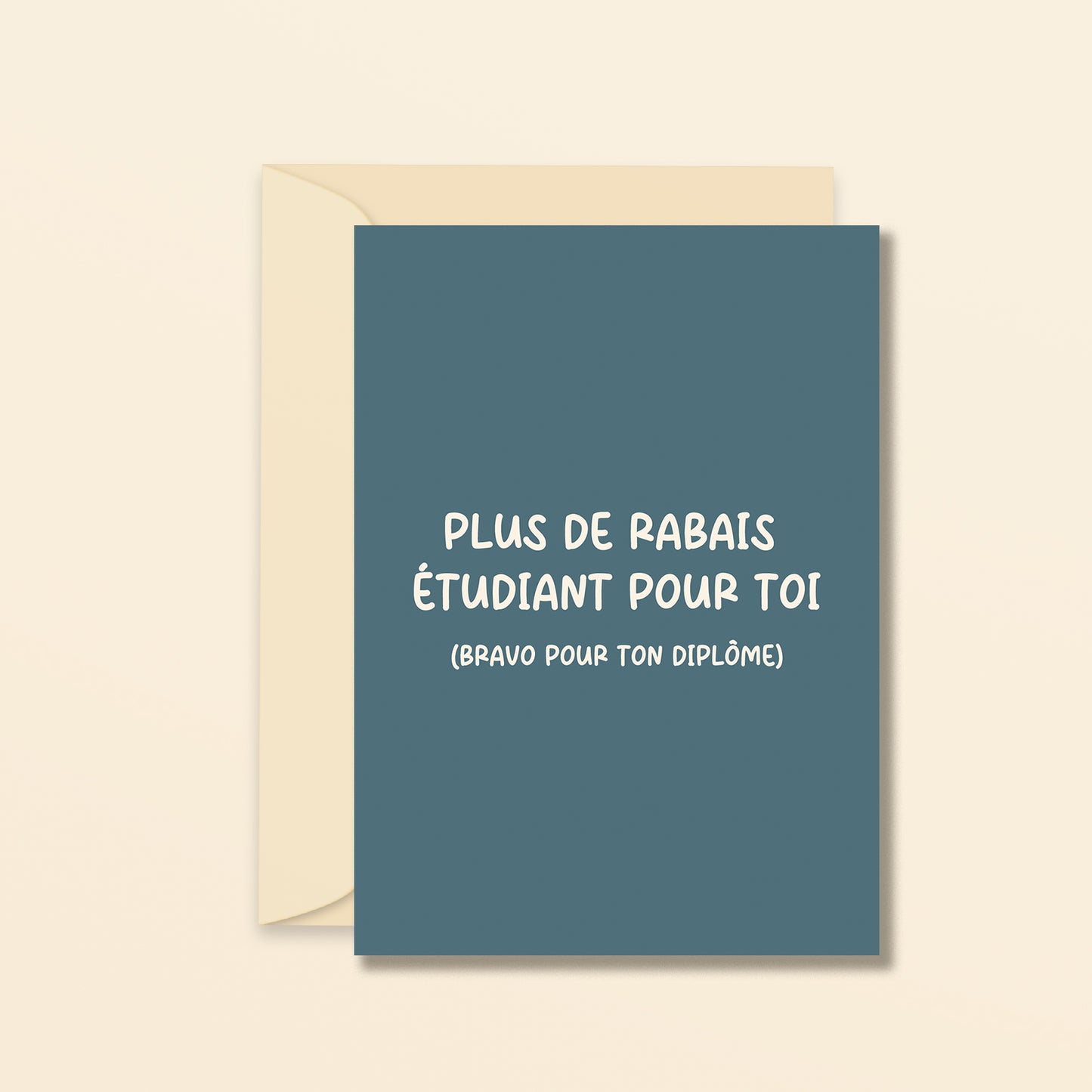 Plus de rabais étudiant - carte de voeux