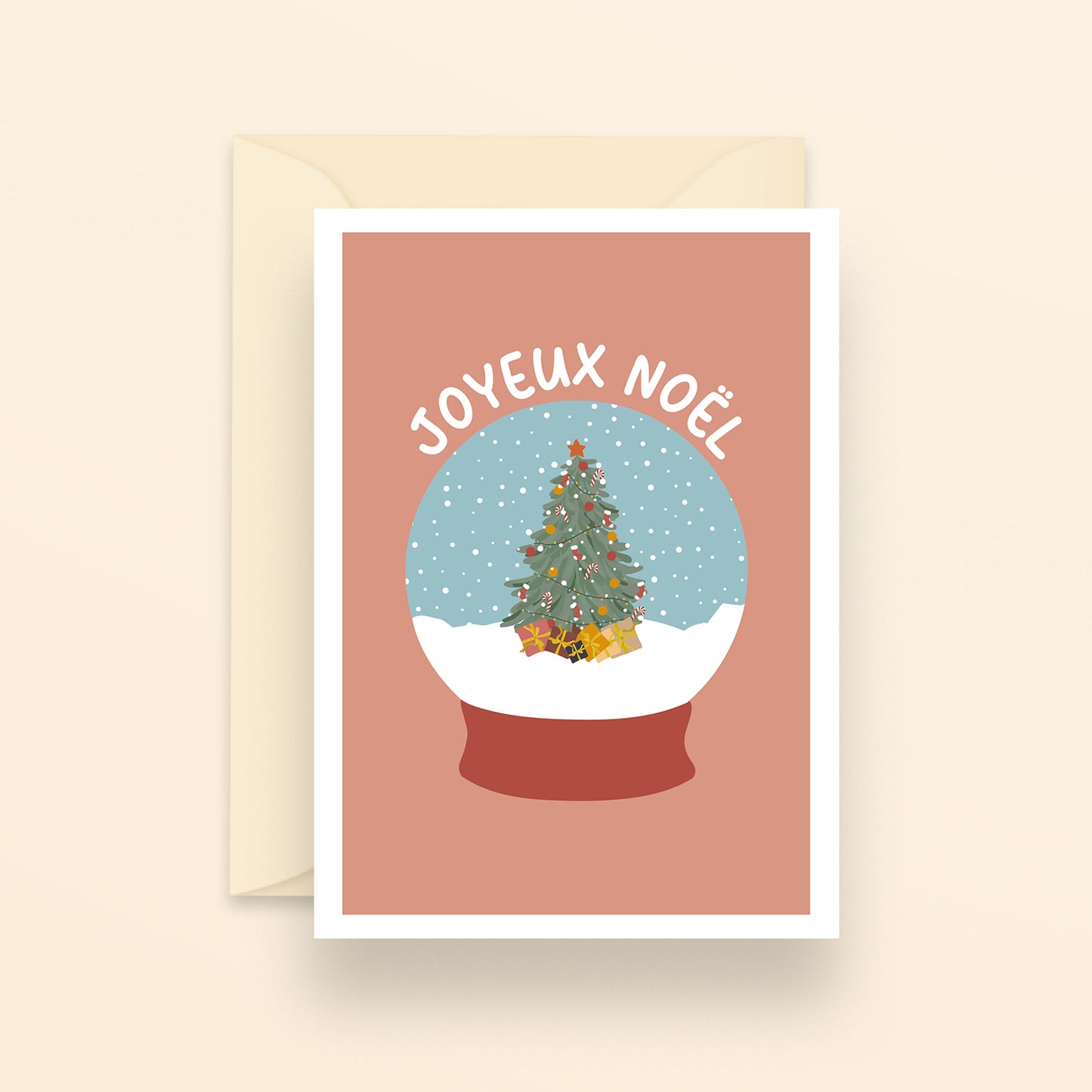 Joyeux noël, boule de sapin - carte de voeux